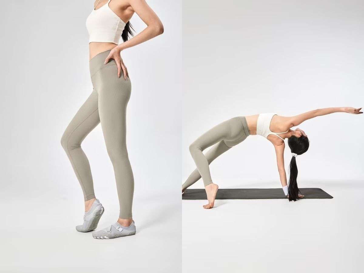 Quần Legging Ribbed với chất liệu vải gân đặc trưng và khả năng tôn dáng