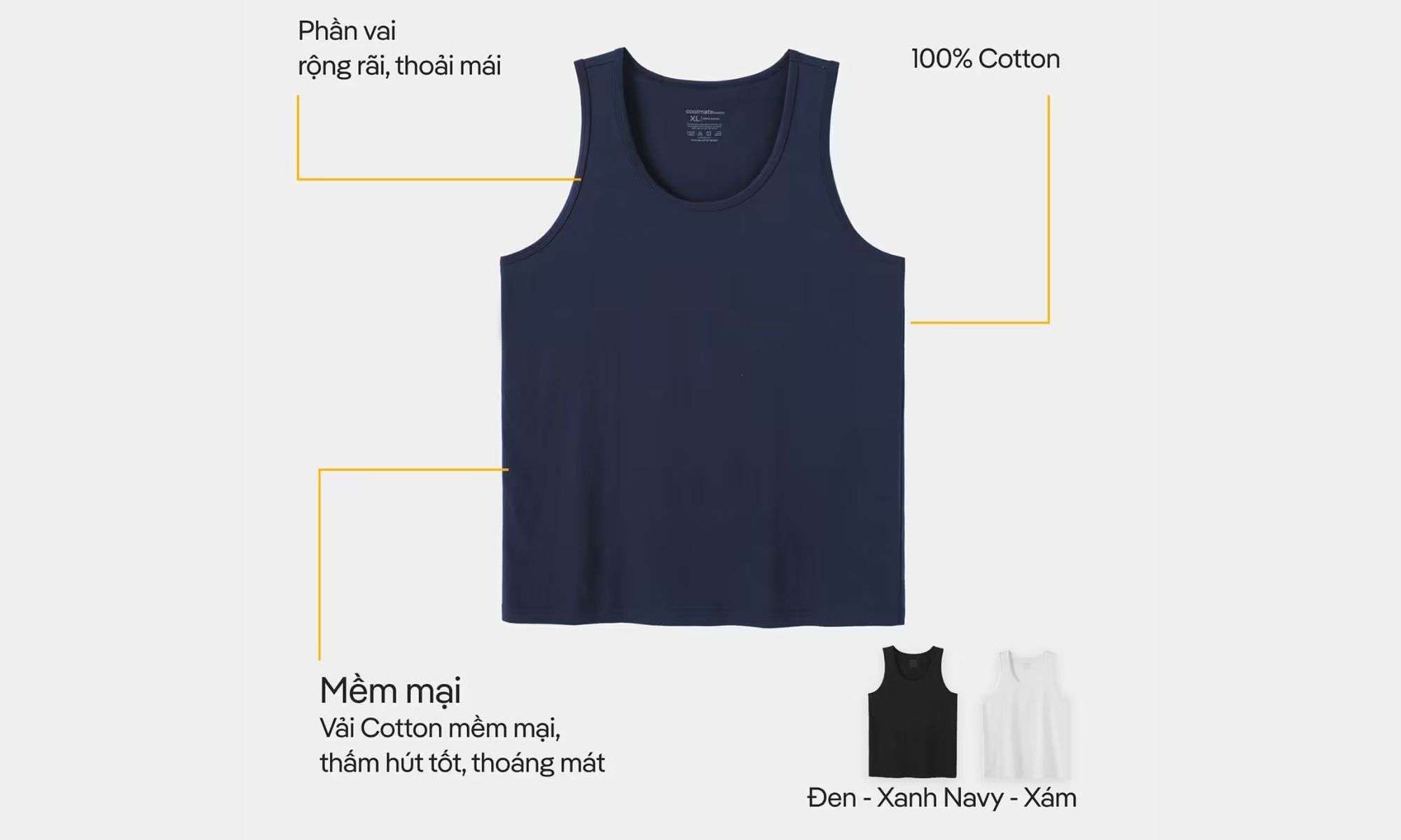 Thiết kế tối giản áo ba lỗ mặc ở nhà nhưng tinh tế