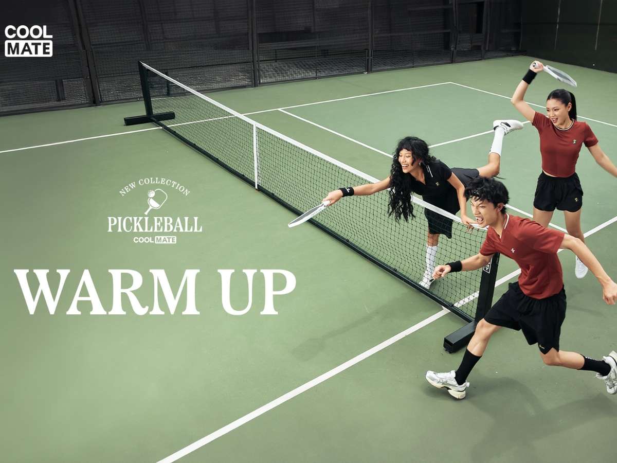 Trang phục Pickleball nam Coolmate siêu nhẹ, thoáng khí và linh hoạt, giúp người chơi tự tin trong từng pha bóng.