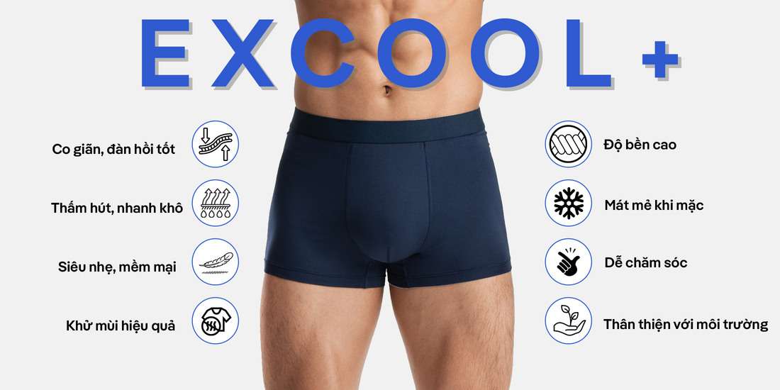 Combo -02 -quần- lót- nam- Trunk- Microfiber- Excool+ thoáng -khí