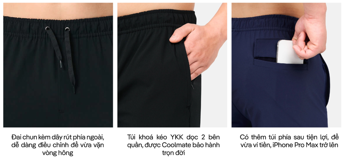 Quần -Short- Outdoor -vải- Nylon -7'' -Co- giãn -có- túi-sau