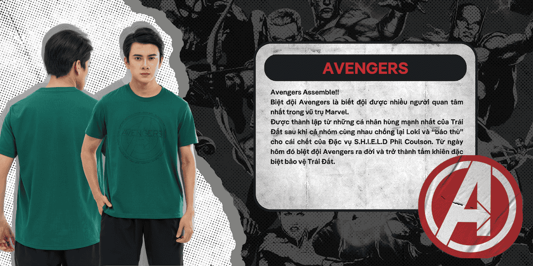 Áo -thun -Marvel- Avengers -Logo -Basics