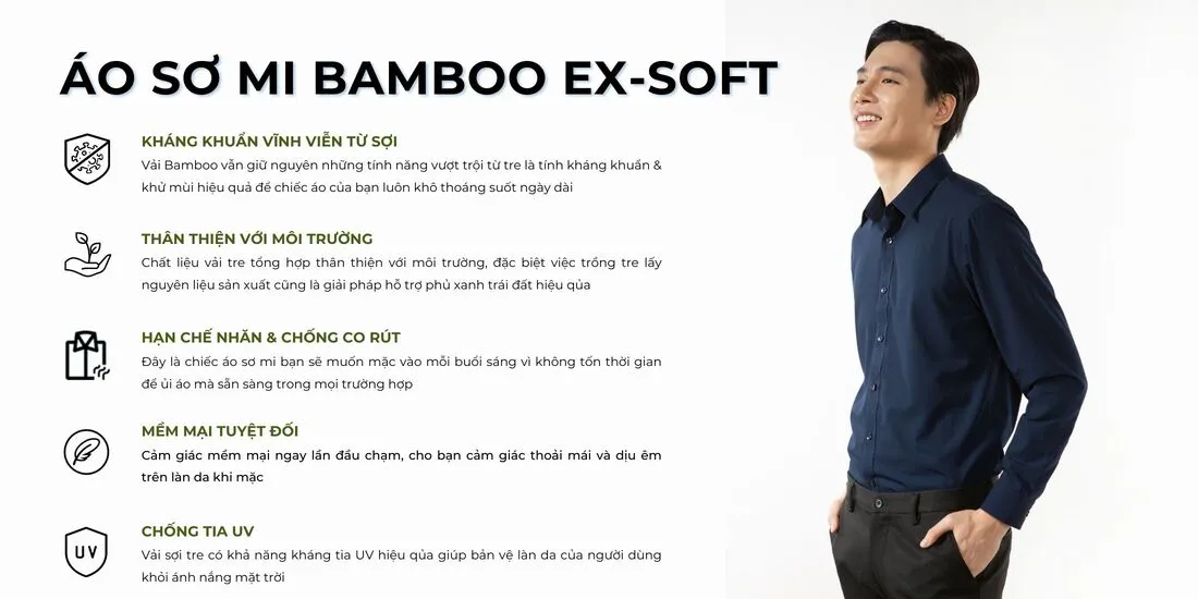 Áo-sơ- mi- nam- dài- tay- Bamboo- Ex-Soft- kháng- khuẩn
