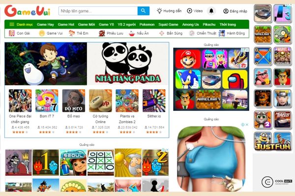 TOP những trang web chơi game online hấp dẫn nhất 