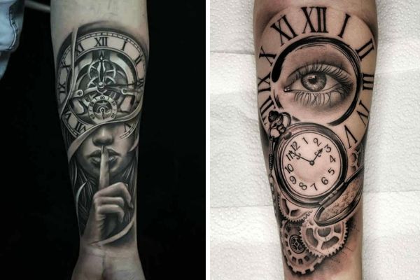 Mẫu hình xăm âu Đồng hồ hoa hồng  Duy Chín Ngón Tattoo  Facebook