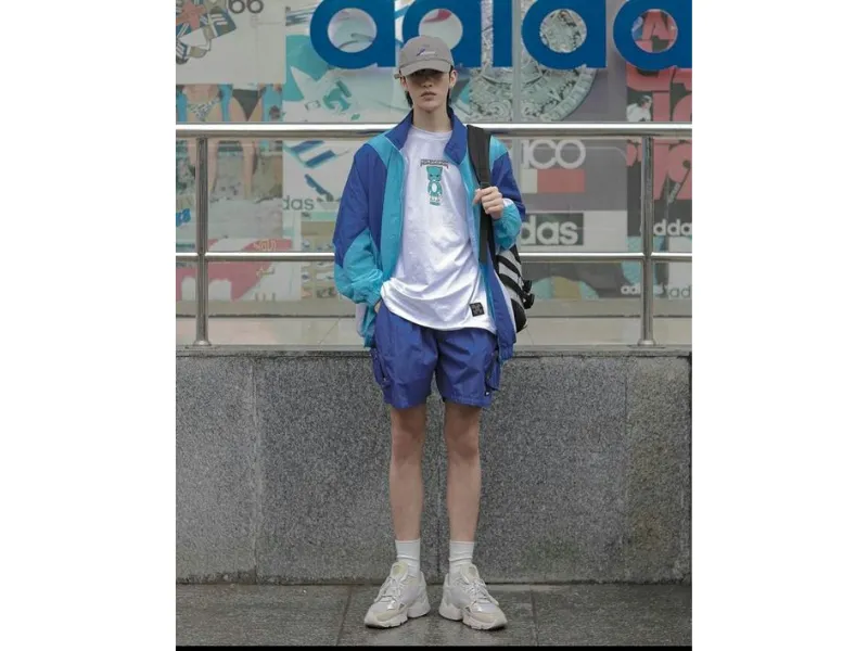 Áo khoác dù hai lớp mix cùng quần quần Short 