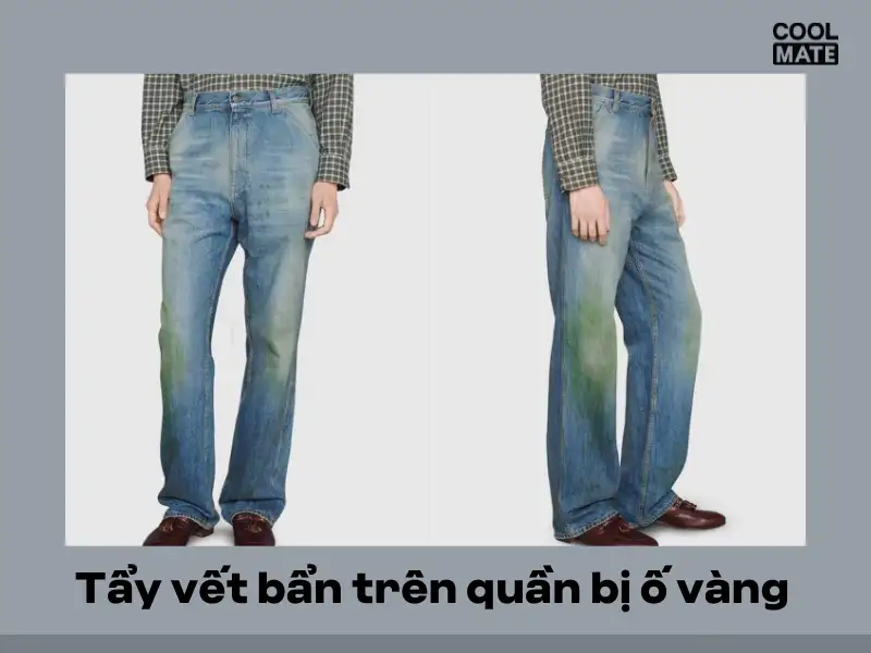 Tẩy vết ố vàng trên quần jean