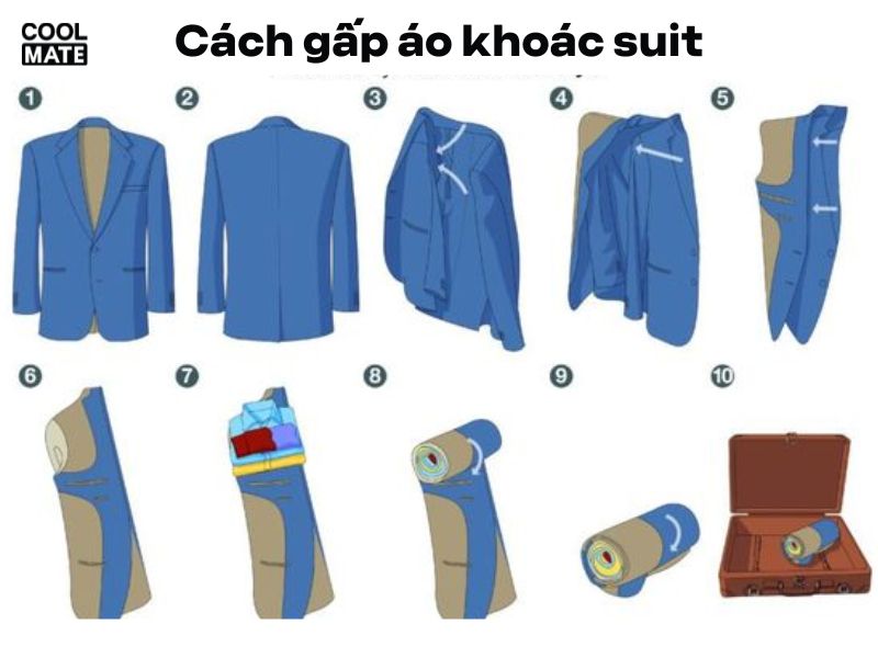 Cách gấp áo khoác suit 