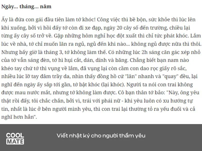 Viết nhật ký cho người thầm yêu