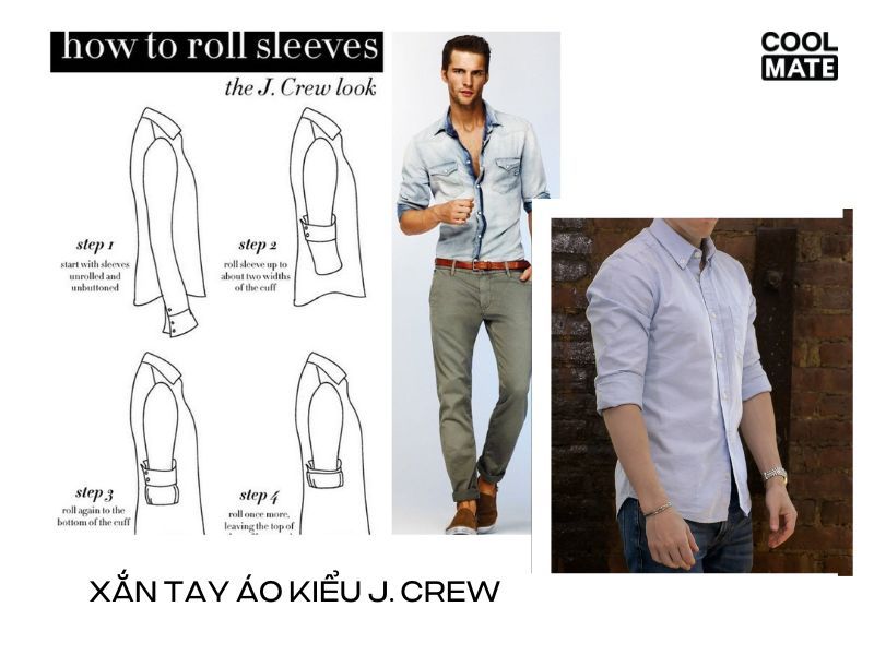 Xắn tay áo sơ mi kiểu J. Crew