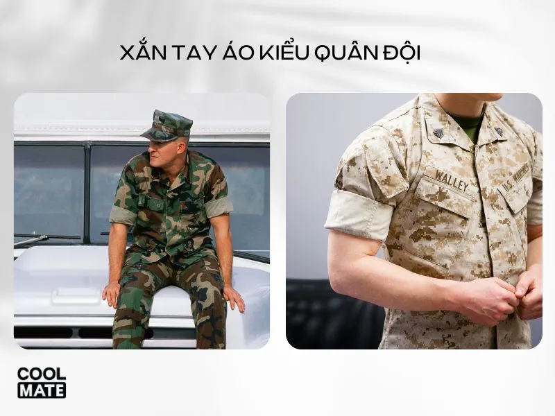 Xắn tay áo sơ mi nam kiểu quân đội