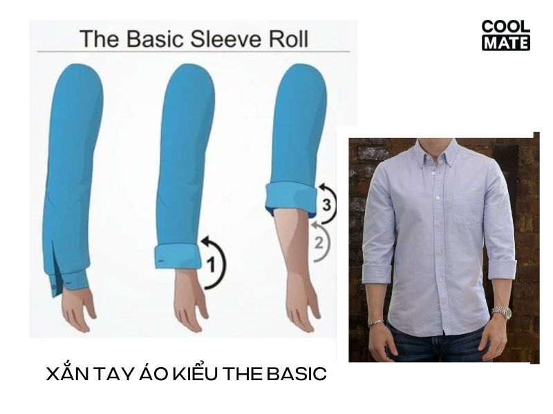 Xắn tay áo sơ mi kiểu The Basic 