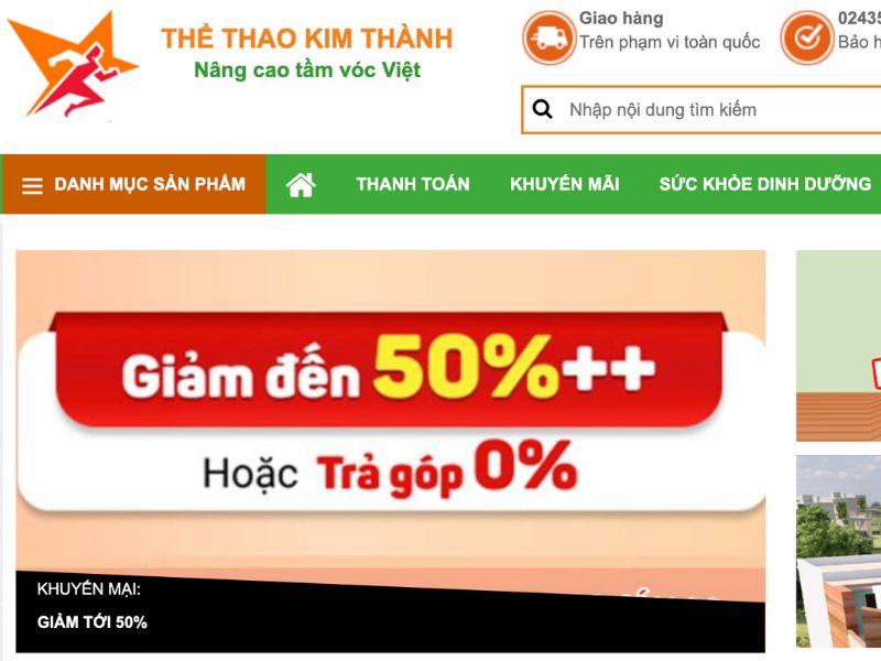 Thể Thao Kim Thành - Địa chỉ bán kính bơi ở Hà Nội 