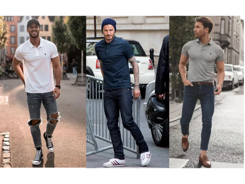 Diện mạo trẻ trung hơn với áo polo nam trung niên và quần jeans