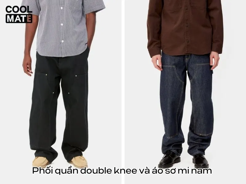 Phối quần Double Knee với áo sơ mi