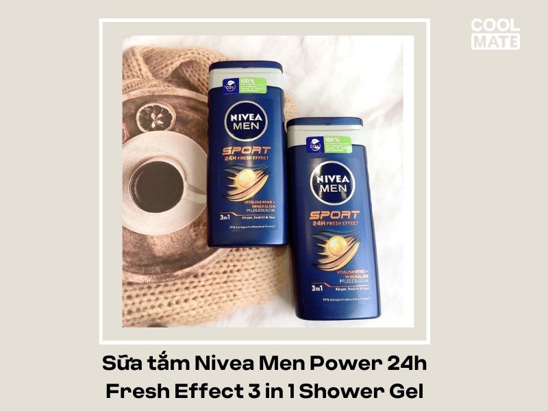 Sữa tắm Nivea Men Power 24h Fresh Effect 3 in 1 Shower Gel