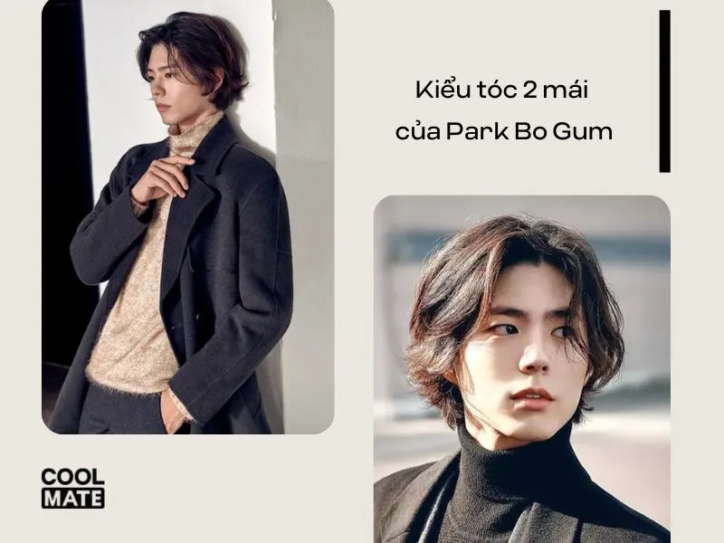 Tóc chẻ mái kết hợp uốn phồng anh chàng Park Bo Gum