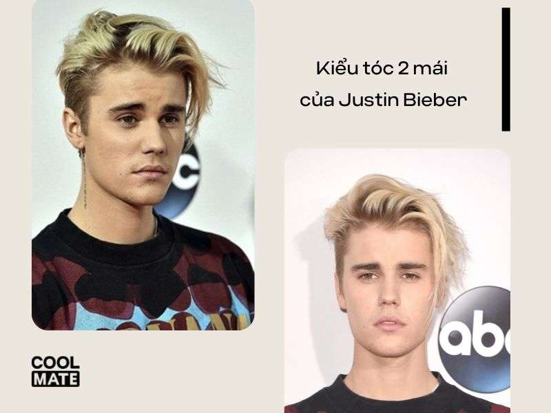 Kiểu tóc 2 mái cho nam mặt tròn từ Justin Bieber