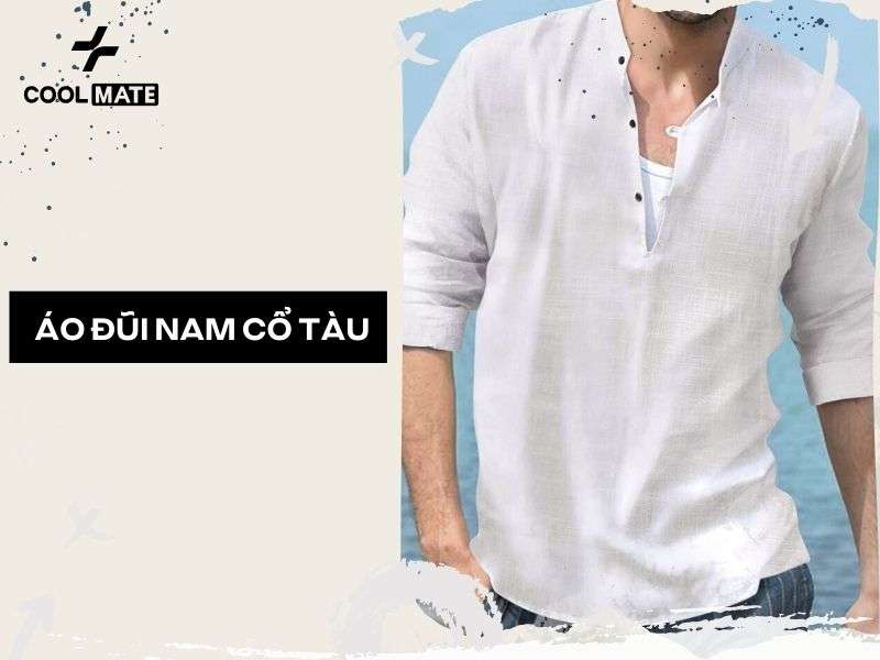 Áo đũi nam cổ tàu