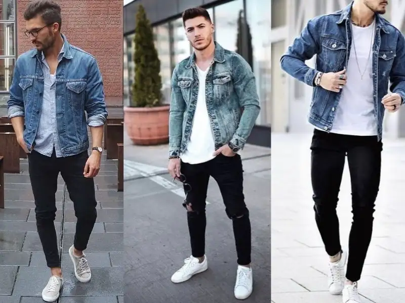 Cách phối màu sắc quần jeans đen và giày