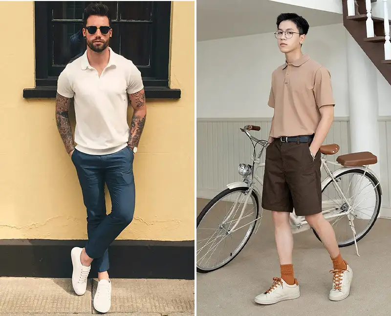 phối áo polo phong cách athleisure 