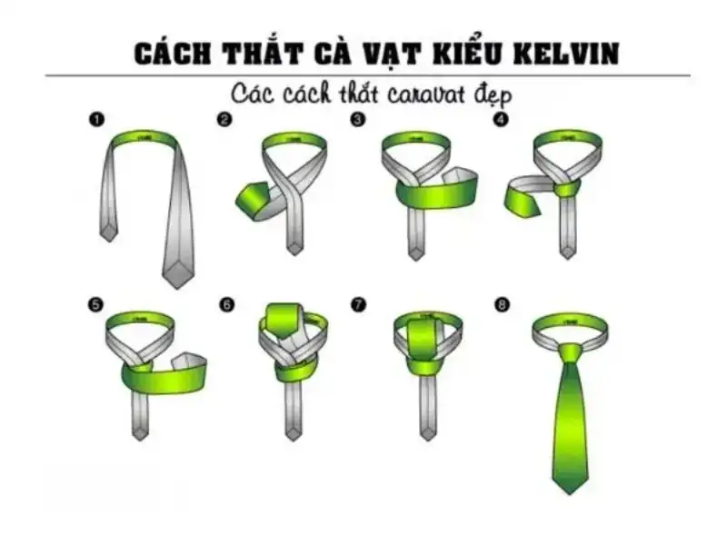 Cách thắt cà vạt kiểu Kelvin