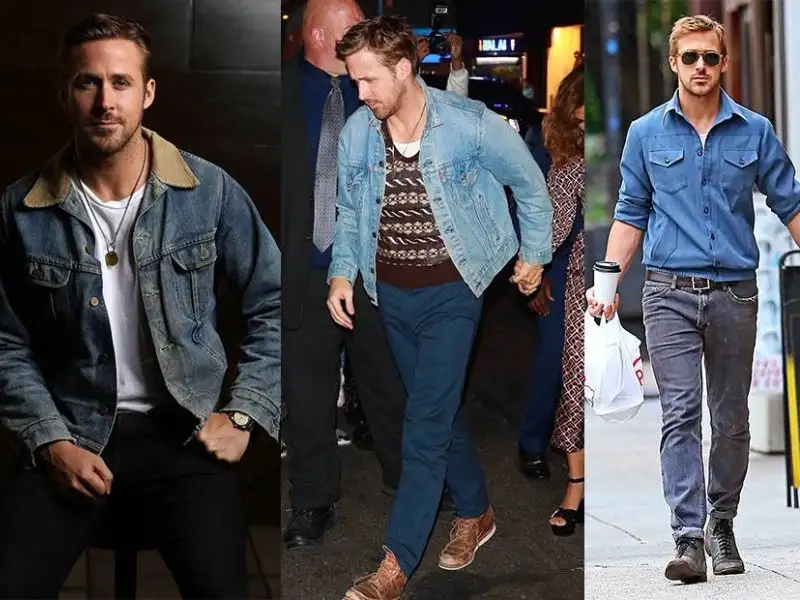 Kết hợp áo khoác trong trang phục thời trang nam trung niên của diễn viên Ryan Gosling 