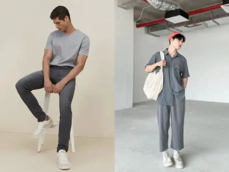 Quần xám là một thiết kế dễ phối đồ và không kén người mặc
