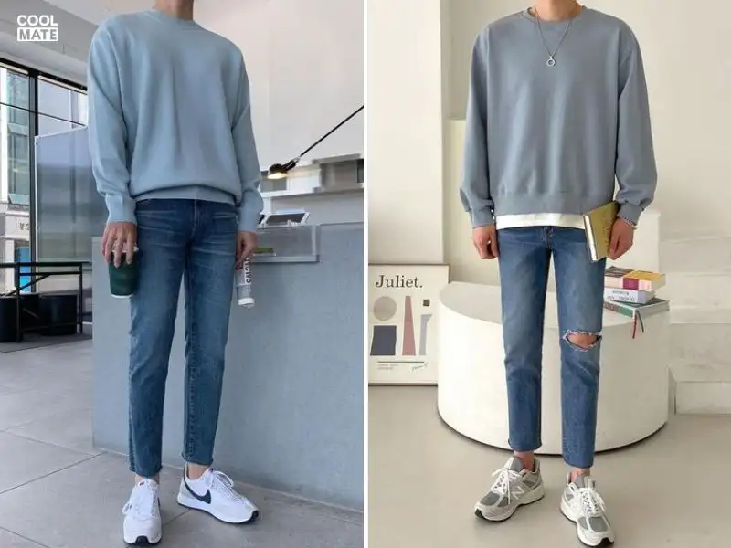 Quần baggy phối giày Nike