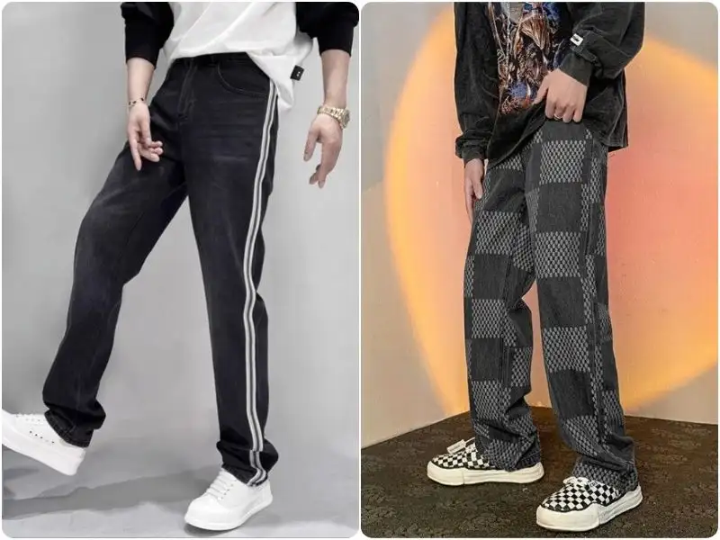 Chọn quần jeans kẻ sọc theo màu da