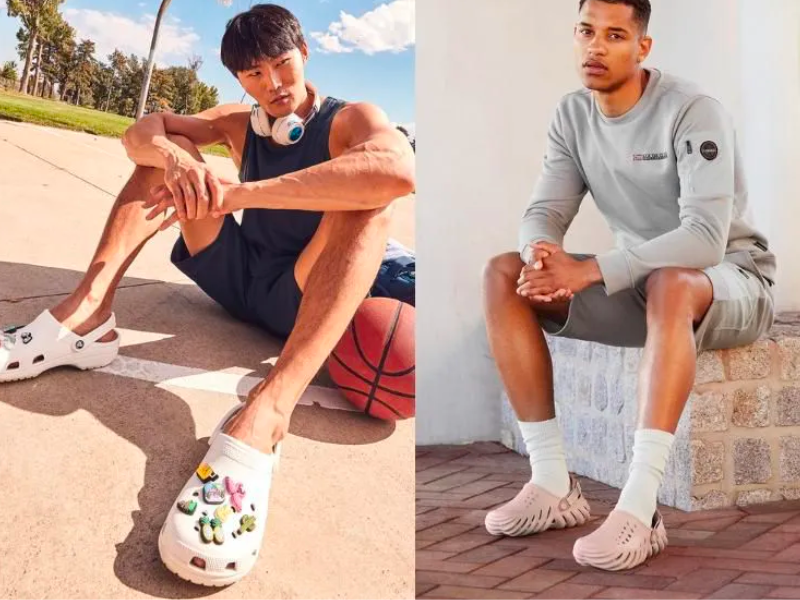 Phối đồ với dép Crocs nam theo phong cách quần short cá tính 