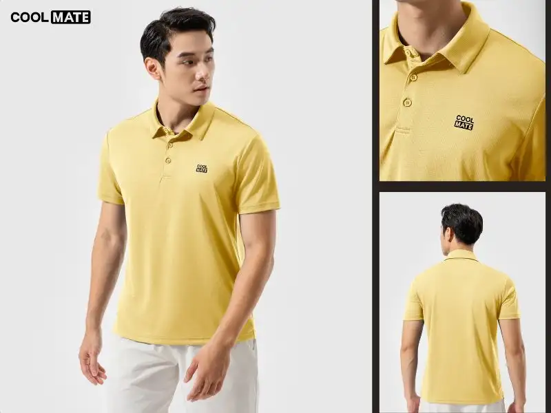 Áo thể thao Polo Coolmate màu vàng năng lượng 