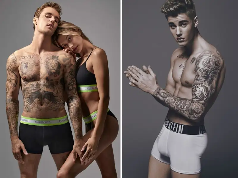 Justin Bieber trong những bức hình quảng cáo cho Calvin Klein