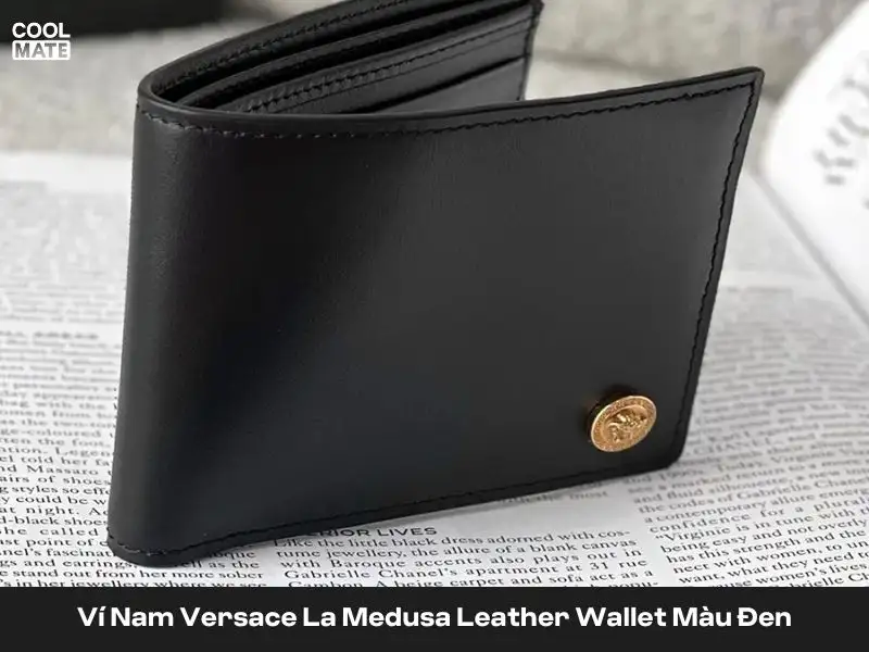 Ví Versace La Medusa Leather Wallet màu đen