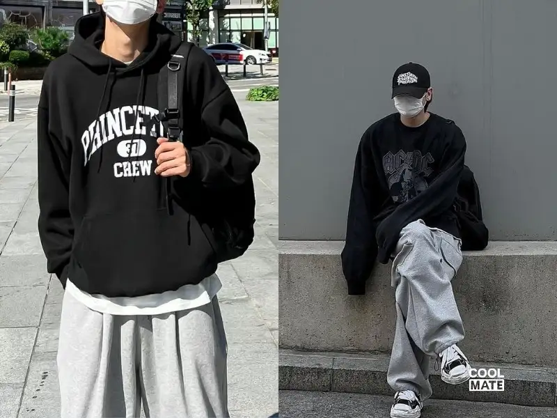 Hack dáng với áo hoodie và quần jogger