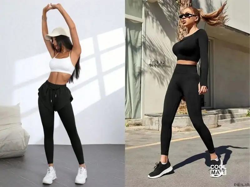 Phối quần legging xuống phố với phong cách sporty chic