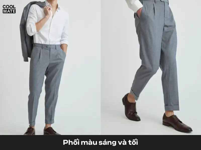 Phối màu sáng và tối sẽ giúp cho tổng thể bộ trang phục của bạn vô cùng nổi bật