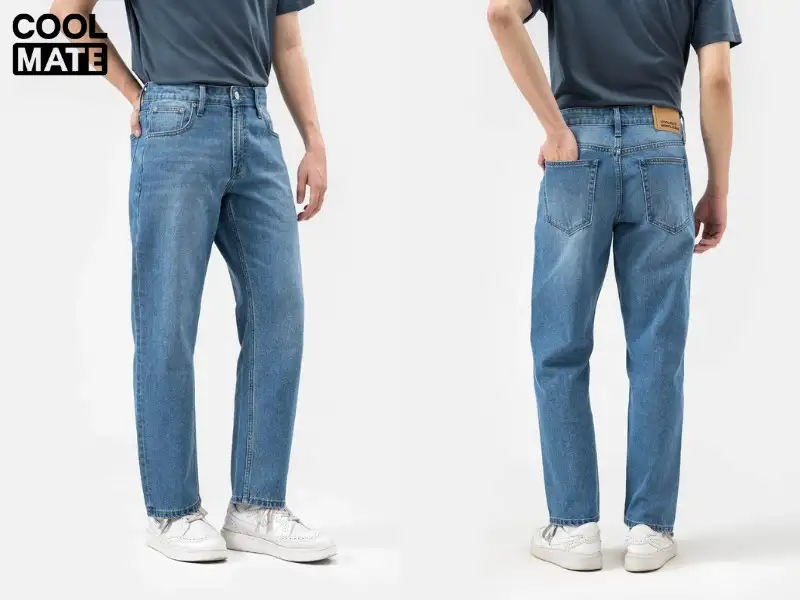 Quần Jeans nam Basic dáng Straight