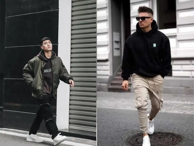 Bắt “trend” với quần túi hộp và áo hoodie