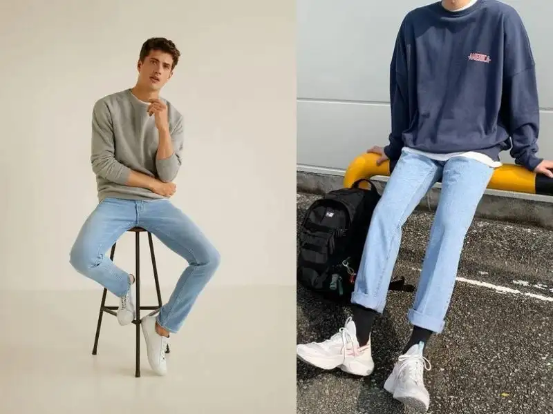 Set đồ nhẹ nhàng cùng quần jean nam slim-fit phù hợp diện đi bất cứ đâu