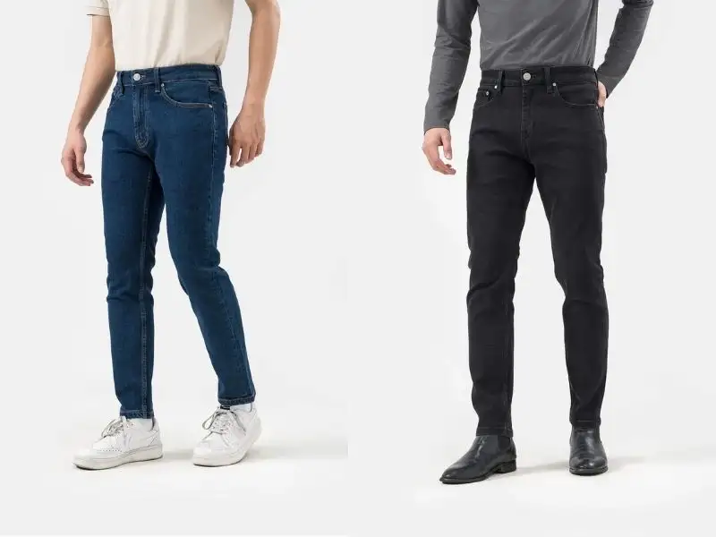 Quần jean dáng slim fit trơn basic rất dễ phối đồ