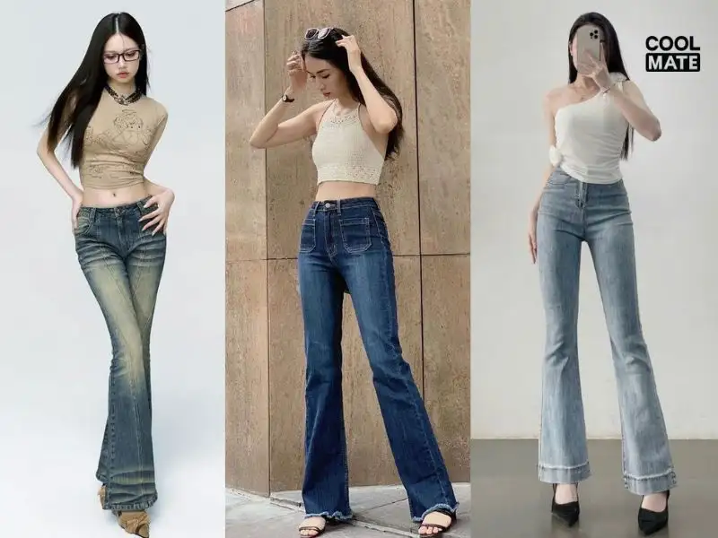 Quần jean ống loe là item đặc trưng của y2k style