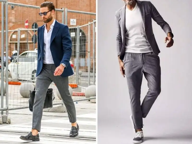 Jeans xám cùng blazer phù hợp cả khi làm hay trong cuộc sống hàng ngày