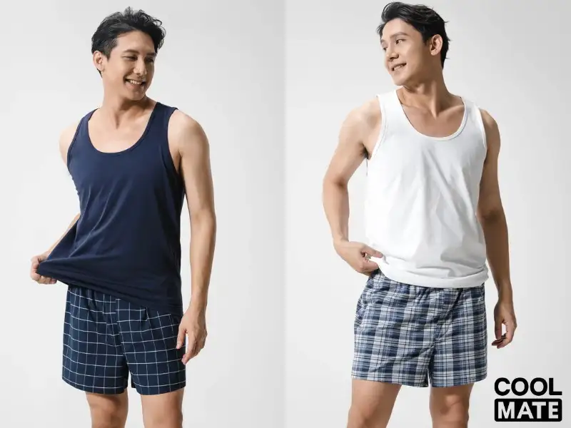 Quần Shorts nam kẻ sọc Basics