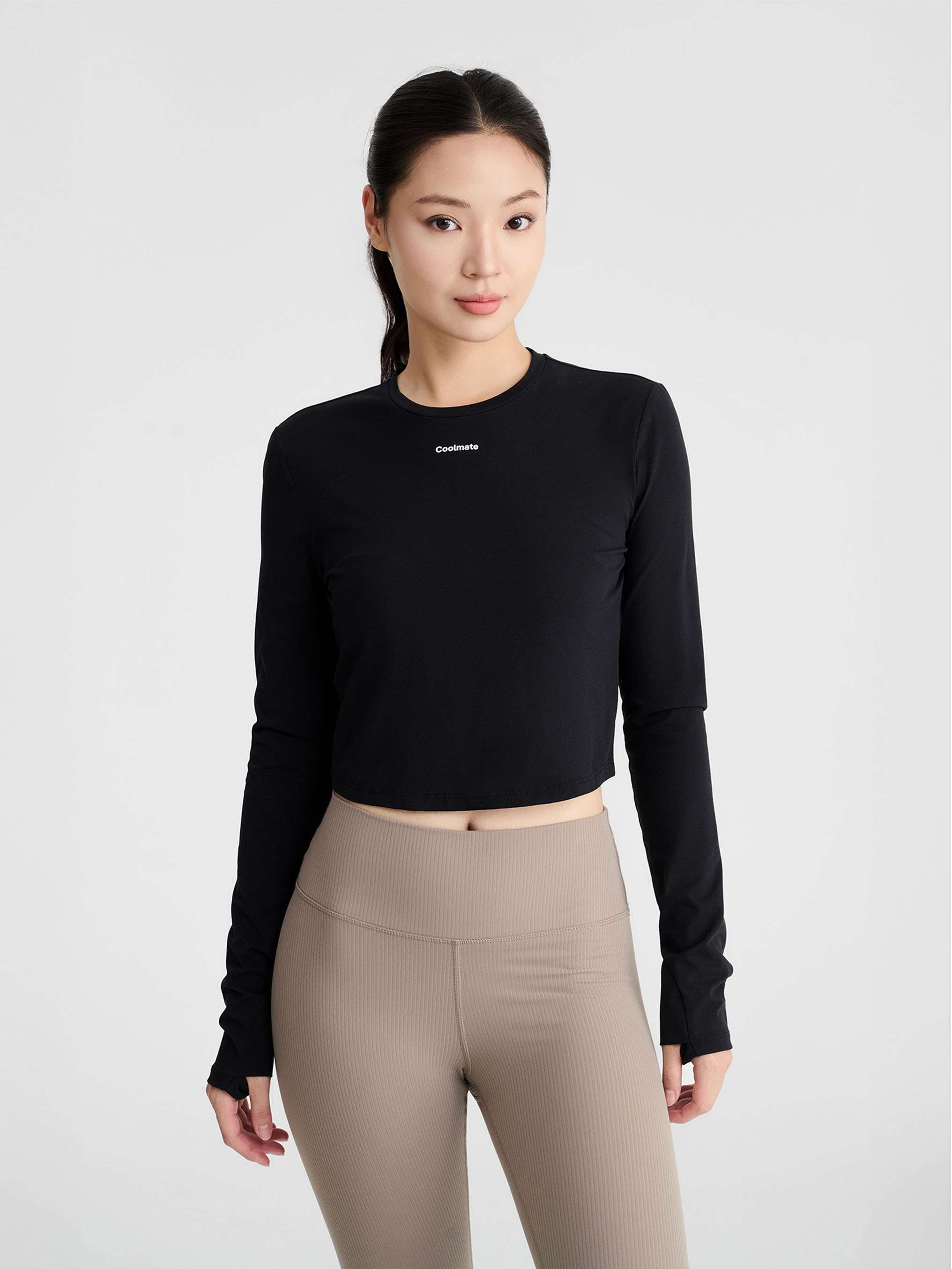 Áo dài tay thể thao nữ Croptop Flex