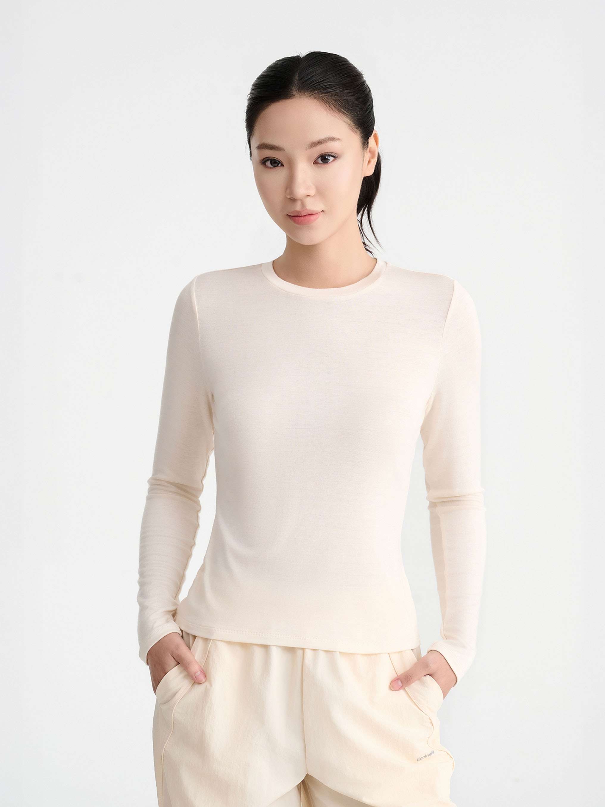 Áo giữ nhiệt nữ Exwarm cổ thấp