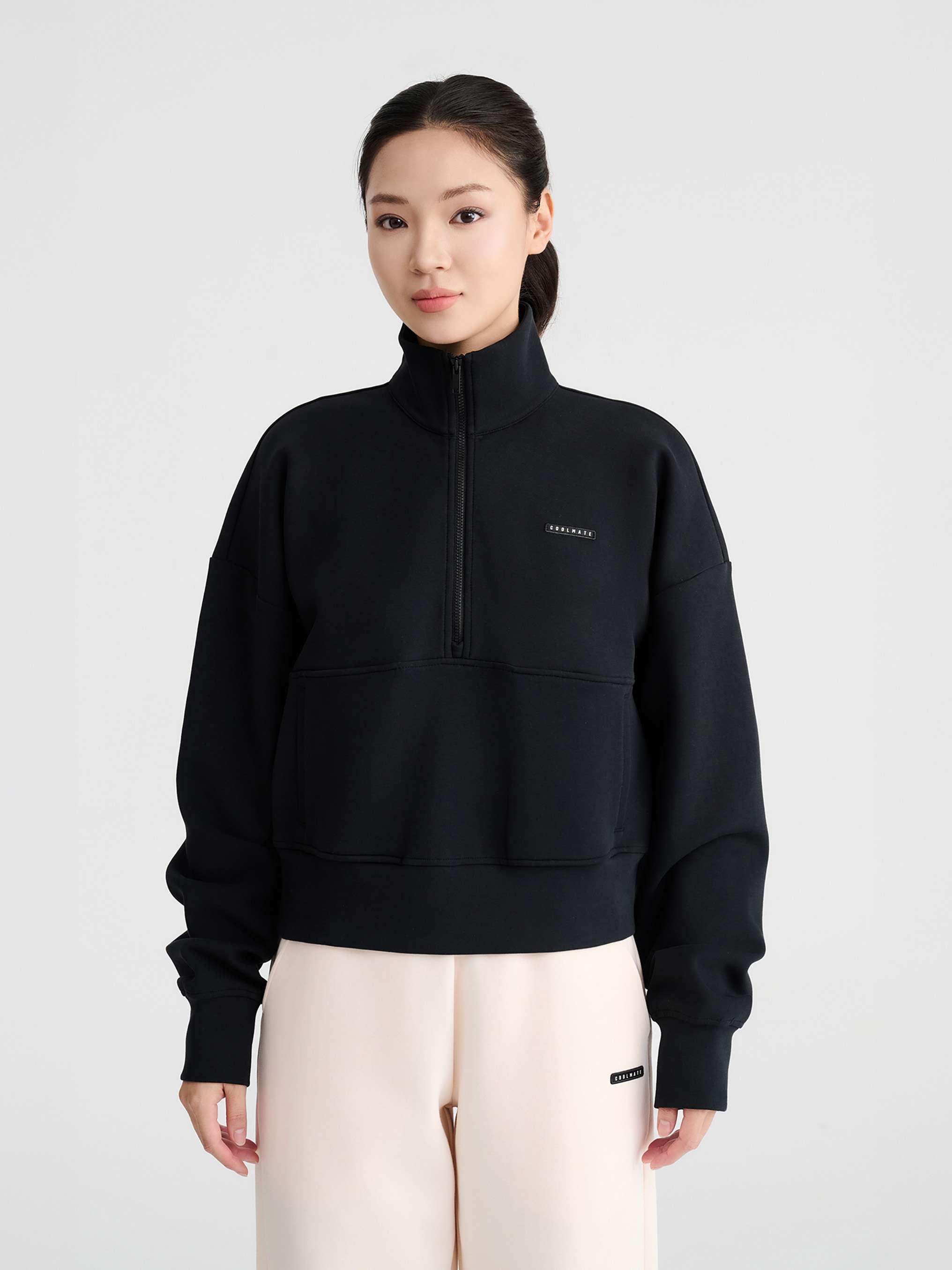 Áo Half Zip Oversized nữ Studio