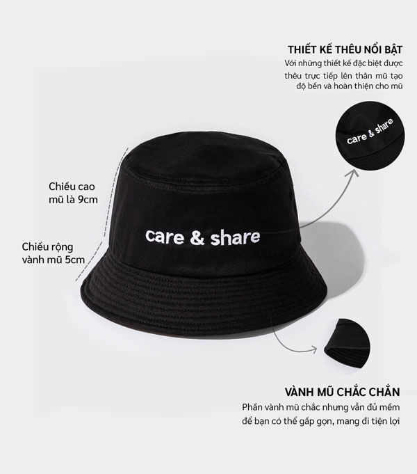 mũ bucket care share coolmate