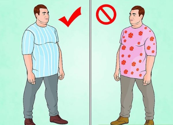 Với nam giới béo bụng thì trang phục có họa tiết điển hình nổi bật là không nên