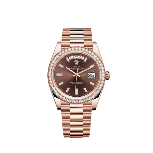 Đồng hồ Rolex nam đính đá Day-Date 228345RBR-0006 Chocolate